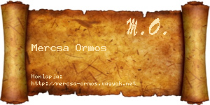 Mercsa Ormos névjegykártya